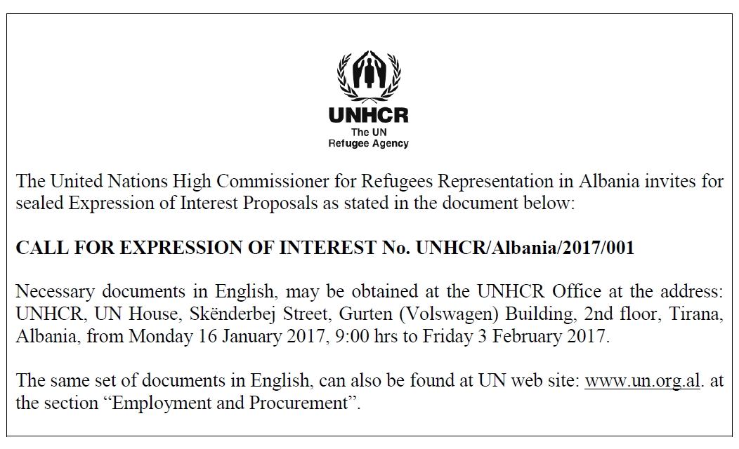 UNHCR - %u201CCall for Expression of Interest%u201D.