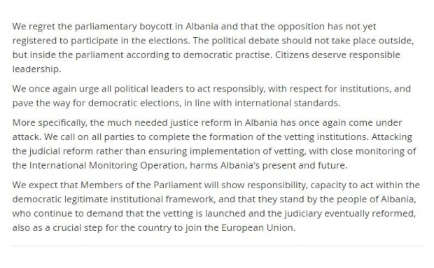Deklarata e Mogherinit dhe Hahn pÃ«r ShqipÃ«rinÃ«