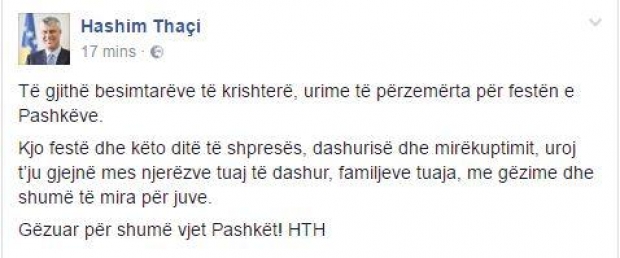 mesazhi thaci