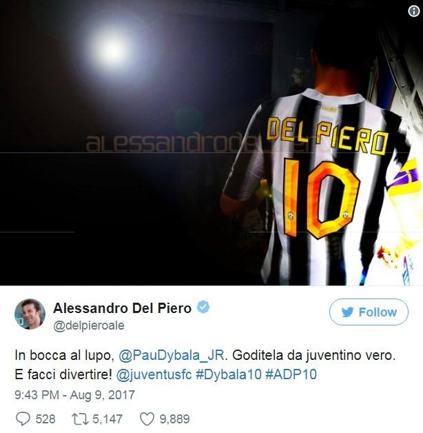 dybala vesh numrin 10 tek juve