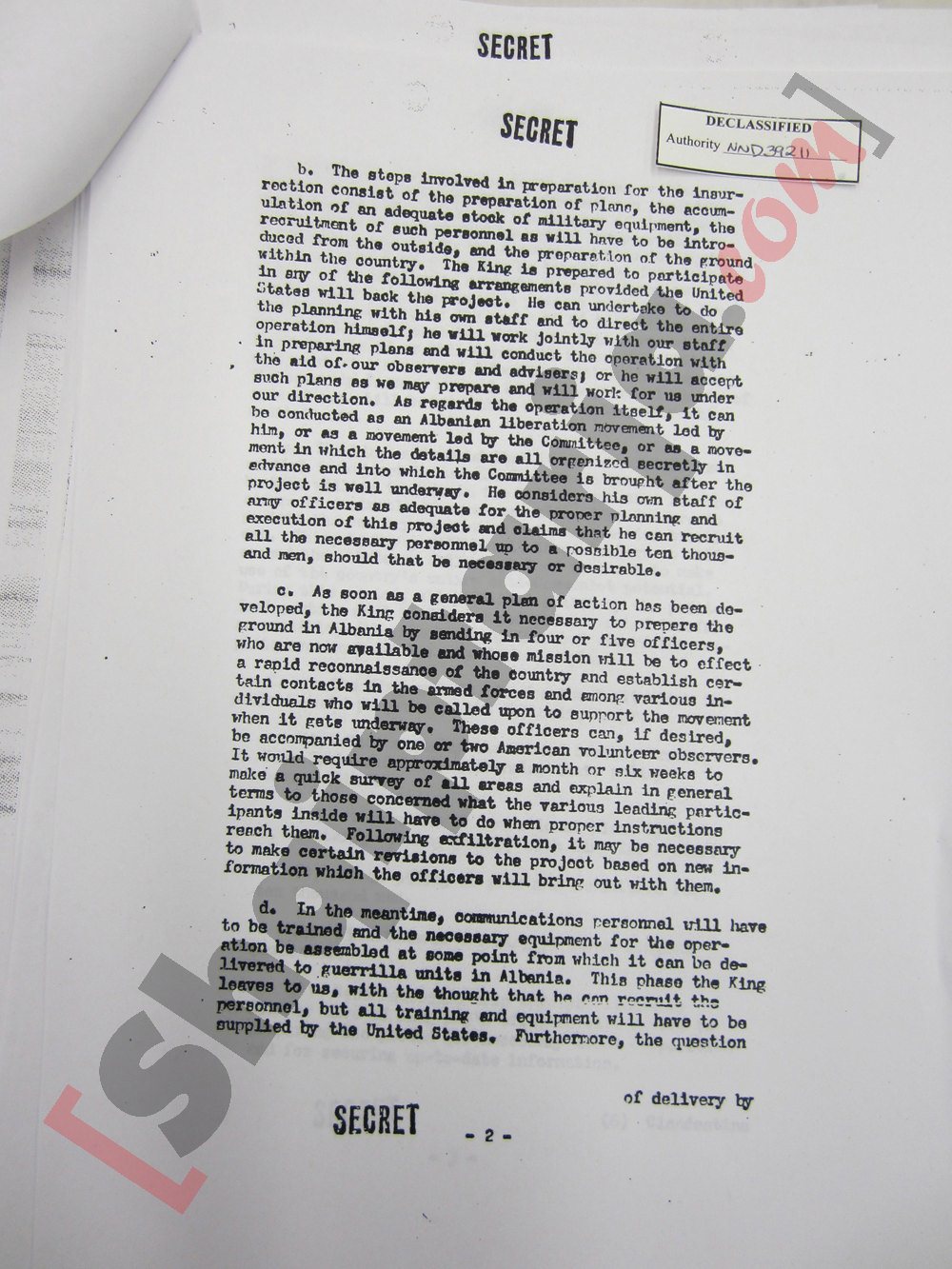 Faksimile nga dokumentet sekrete ku dëshmohen takimet e tij sekrete për të organizuar aksionin për rrëzimin e regjimit të Enver Hoxhës në 1951 me logo
