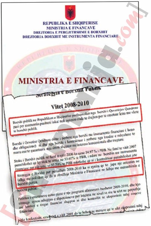 Shkresë e marrë nga faqja zyrtare e Ministrisë së Financave ku mungon shkronja ë me logo