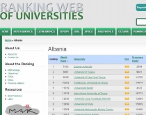 Rankimi sipas performancës në web:<br />Universiteti privat kalon UT