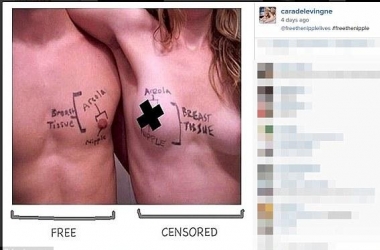 Cara Delevingne topless për<br />fushatën e barazisë gjinore Nipple