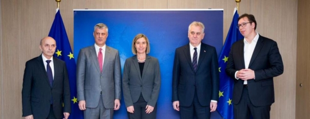 Bruksel, arrihet marrëveshja për<br />vazhdimin e dialogut Kosovë-Serbi