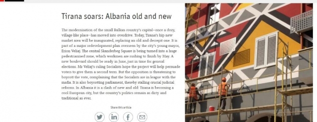 'The Economist' për hapjen e<br />Pazarit të Ri:Tirana po fluturon!