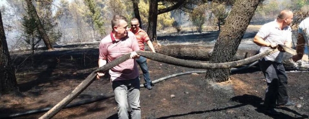 Zjarret në Elbasan, Balla kërkon<br />helikopterët për shuarjen e flakëve