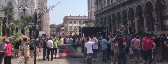 VIDEO/Në mbrëmje Shkëndija- <br />Milan,shqiptarët 'pushtojnë' Milanon