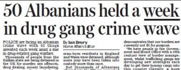 Mediat britanike:Çdo javë 50<br />shqiptarë të arrestuar për trafik droge