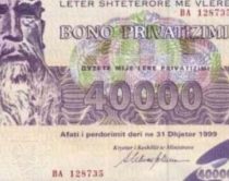 Borxhi i brendshëm, Financat <br />shesin 100 mln euro bono