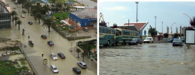 Stuhi dhe përmbytje në Vlorë<br />e Durrës, pezullohet lundrimi<br />|