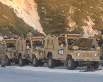 Stërvitja ushtarake, autokolona <br />e ushtarëve anglezë, në Llogara