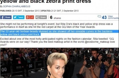 Gafa e mediave angleze: Rita Ora serbe