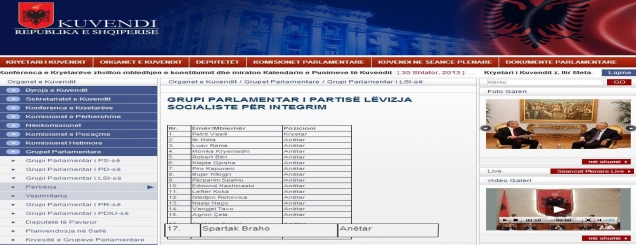 LSI me 17 deputetë, Spartak Braho<br />ikën nga grupi parlamentar i PS