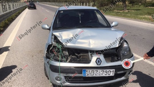 Aksident Vlorë-Levan, makina përplaset me trafikndarësen/VIDEO