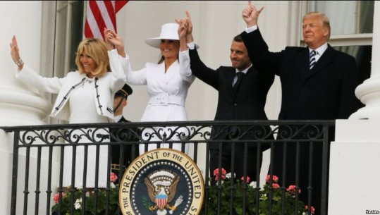 FOTO/SHBA, Donald Trump pret në Shtëpinë e Bardhë Emmanuel Macron