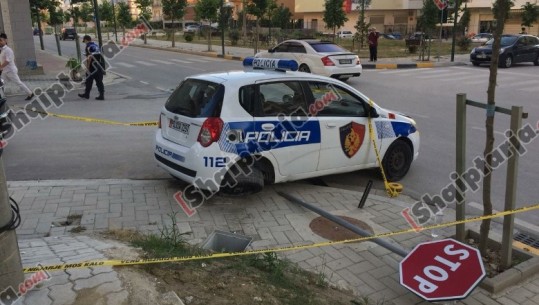 Vlorë, përplaset makina e patrullës së policisë, plagoset efektivi/ VIDEO