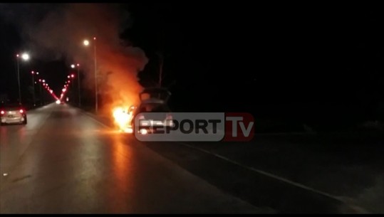 Tiranë, panik te pasagjerët, 'Golf'-i përfshihet nga flakët në lëvizje/VIDEO