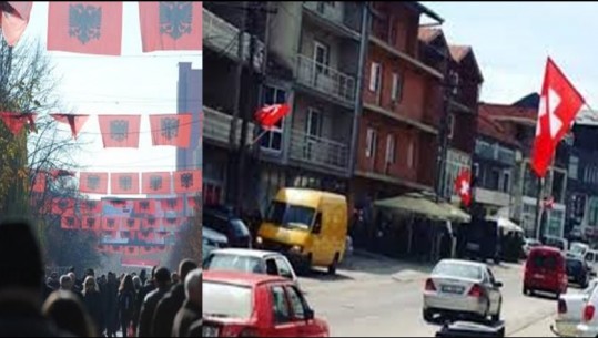  Tronditen mediat serbe, Gjilani plot me flamuj zviceran