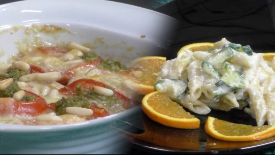 Të gatuajmë me Zonjën Vjollca / Fileto Peshku Kapreze dhe Makarona me kungull, gjizë e portokall