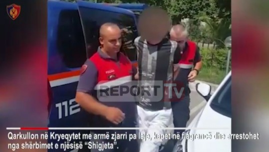 VIDEO/Tiranë/ Qarkullonte me armë pa leje, Shigjetat ndalojnë 29-vjeçarin (Emri)