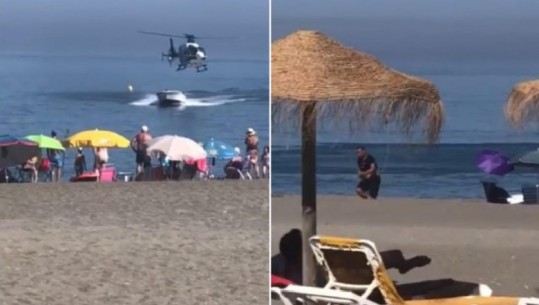 Ndjekje si në filma të Hollywood-it, helikopteri i policisë spanjolle vihet pas burrit në skaf me drogë/VIDEO