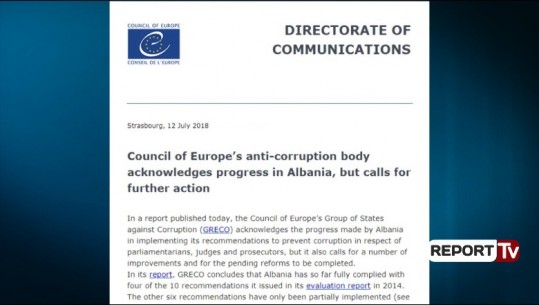 Raporti i GRECO: Shqipëria progres në luftën kundër korrupsionit, por përmbushi vetëm katër nga dhjetë rekomandimet tona