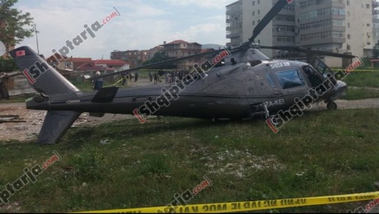 Do merrte nusen, helikopteri ku udhëtonte dhëndri bën ulje emergjente në Korçë. Report Tv siguron videon pak pas ngjarjes
