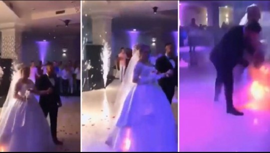 Videoja që u bë virale, nuses shqiptare i merr flakë fustani (Video)