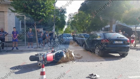 Aksident në Vlorë, 'Audi' me targa italiane përplas motorin, në gjendje të rëndë drejtuesi (VIDEO)