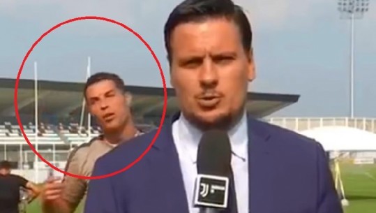 Pas dy golave Ronaldos i rikthehet humori, shikoni çfarë bën pas gazetarit (VIDEO)