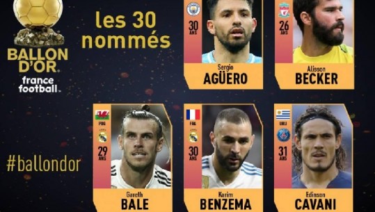 Sot lista me 30 të nominuarit për ‘Topin e Artë’, France Football zbulon 5 të parët 