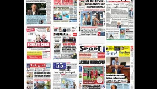 Shtypi i ditës, titujt e gazetave kryesore në vend 