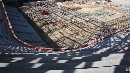 Vazhdojnë punimet për ndërtimin e Arenës Kombëtare, ja si duket ‘shtëpia’ e re e futbollit shqiptar deri tani (Video)