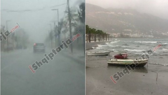 Moti i keq përfshin vendin, përmbytje të rrugëve në Vlorë dhe Durrës, pezullohet lundrimi detar (VIDEO-FOTO)