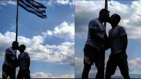 Polici grek puthet në buzë me refugjatin para flamurit helen, plas debati