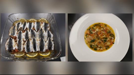 Të gatuajmë me Zonjën Vjollca/ Sardele me domate e majdanoz në furrë dhe Supë peshku me perime