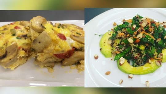 Të gatuajmë me zonjën Vjollca/ Tavë me kërpudha, perime e vezë dhe Sallatë me quinoa (3 ngjyrëshe)