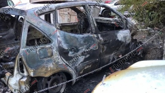 Shkrumbohet nga zjarri gjatë natës një makinë në Shkodër, dëmtohen edhe dy të tjera (VIDEO)