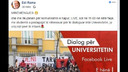 Studentët protestë në 10:00, Rama i fton sërish në bashkëbisedim në Facebook në orën 11:00