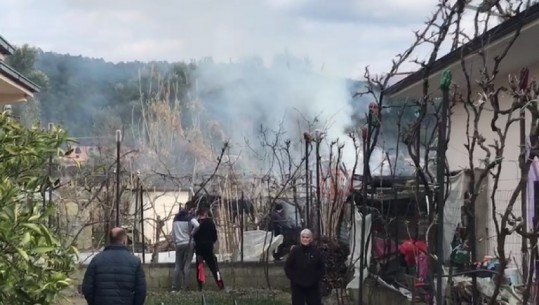 Elbasan, përfshihet nga zjarri një banesë, rrezikohen disa të tjera (VIDEO)