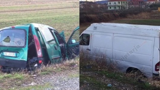 Aksident në aksin Lezhë-Laç, furgoni i mallrave përplaset me makinën, 2 të plagosur (VIDEO)