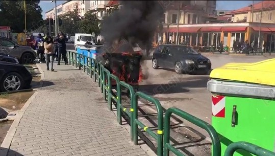 Tiranë/ Zjarr në zonën e Pazarit të Ri (VIDEO)