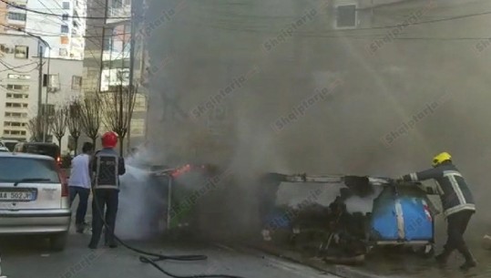 Flakë e shtëllunga tymi në kryeqytet, zjarrfikësit e Hotel Vjosës ndërhyjnë në kohë (VIDEO)