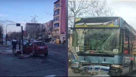 Autobusi bën 'xing' me makinën ku udhëtonin tre vajza tek '21 Dhjetori' (FOTOT)