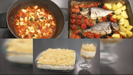 Të gatuajmë me Zonjën Vjollca: Koc me domate dhe ullinj/ Karkaleca me domate dhe djath/Kadaif me krem