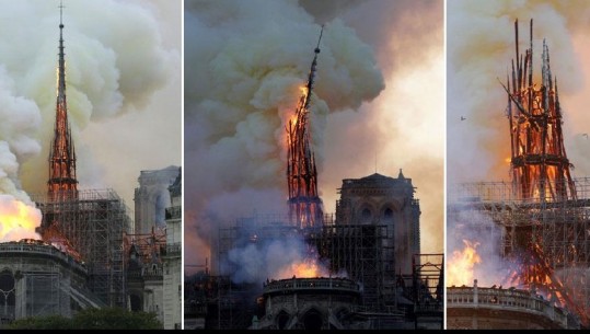 Bota mban frymën për 'Notre Dame', momenti kur rrëzohet një pjesë e katedrales