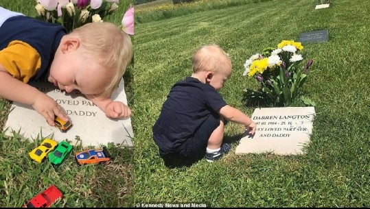 Historia e trishtë! Dy vjeçari ndan jetën më varrin e babait, momente që prekin zemrën (VIDEO)