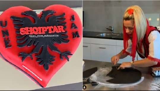  Kuzhinierja me famë në Zvicër, përgatit tortën me shqiponjën dykrenare nën tingujt e muzikës shqiptare (VIDEO)