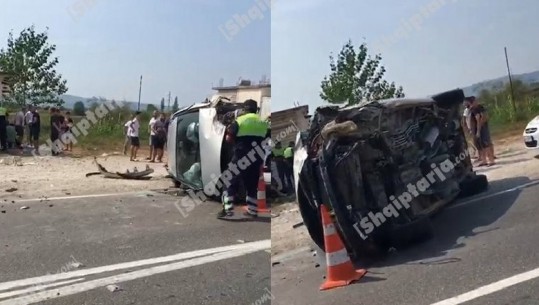 Aksident mes dy makinave në Thumanë, katër të plagosur me urgjencë drejt Tiranës (VIDEO)